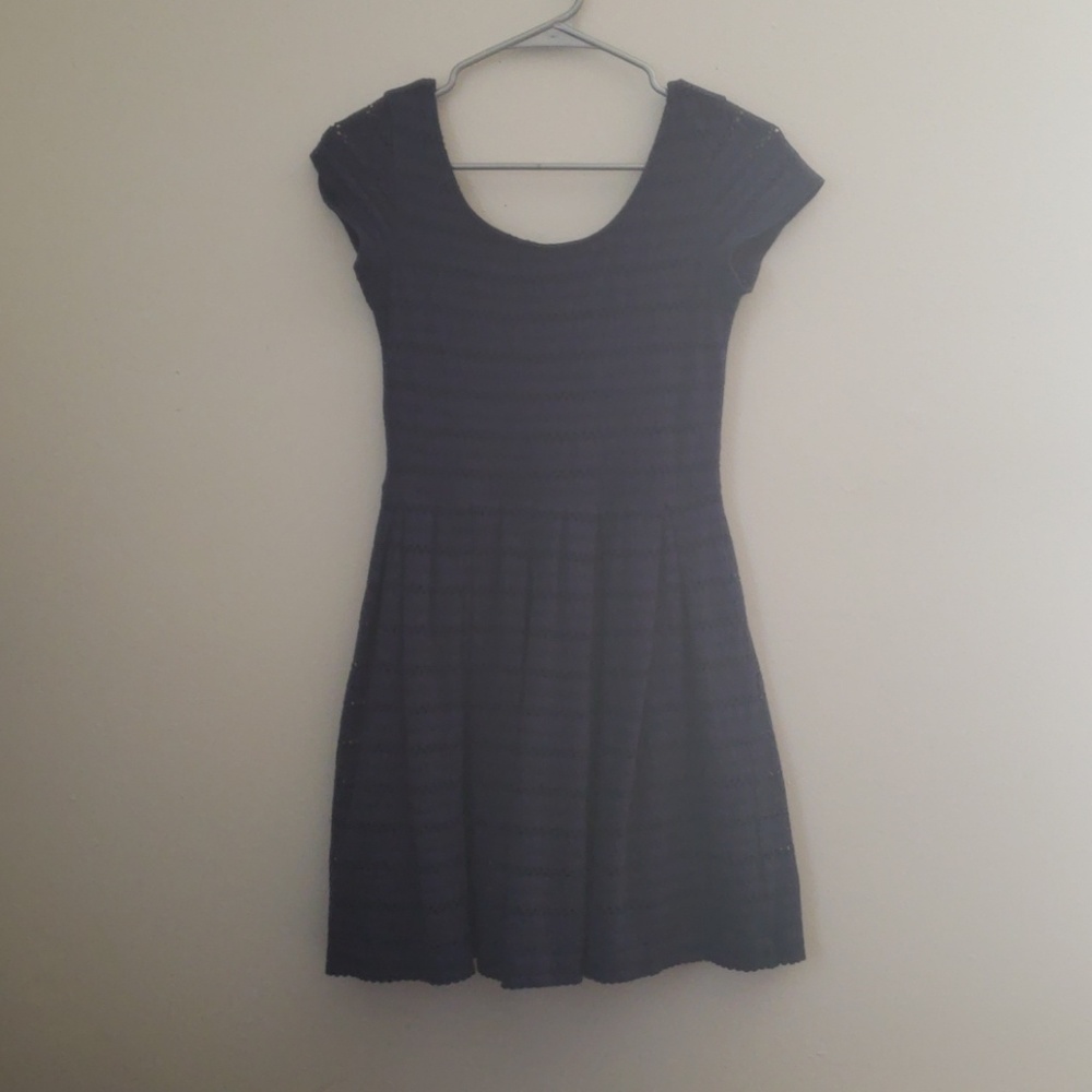 Navy Blue Babydoll Dress Midi